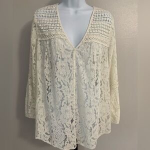 NWT Karen Kane White Lace Top